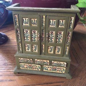 Vintage Dollhouse Miniature Wardrobe Cabinet